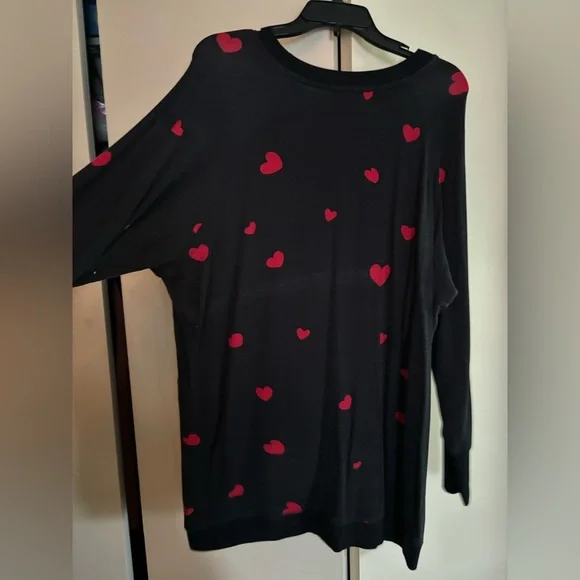 Workshop Republic Clothing Black Sweater with Red Hearts - Picture 4 of 4